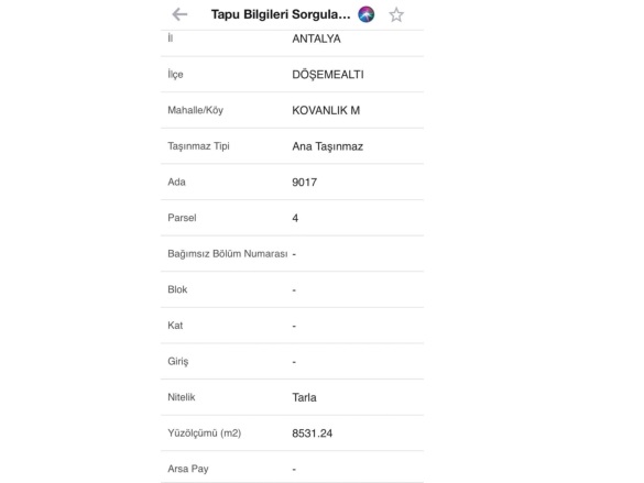 Kovanlık Mah. Döşemealtı Satılık Tarla |  8531M2 13.500.000Tl Resim-4