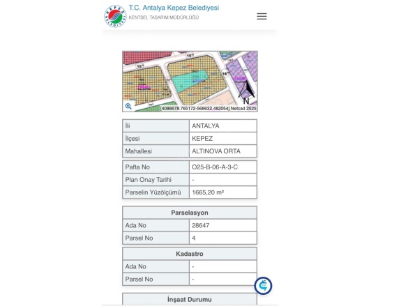 Altınova Orta Mah. Kepez Satılık Kat Karşılığı Arsa |  1665M2 0Tl Resim-5