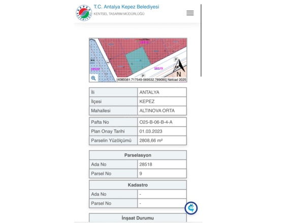 Altınova Orta Mah. Kepez Satılık Kat Karşılığı Arsa |  2808M2 1Tl Resim-5