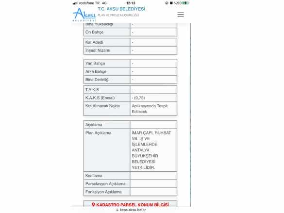 Antalya Aksu Güzelyurtda Fırsat Kat Karşılığı Satılık Arsa Güzelyurt Mah