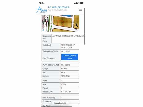 Altıntaş Ticari+Konut Satılık Kat Karşılığı Arsa Aksu Mah