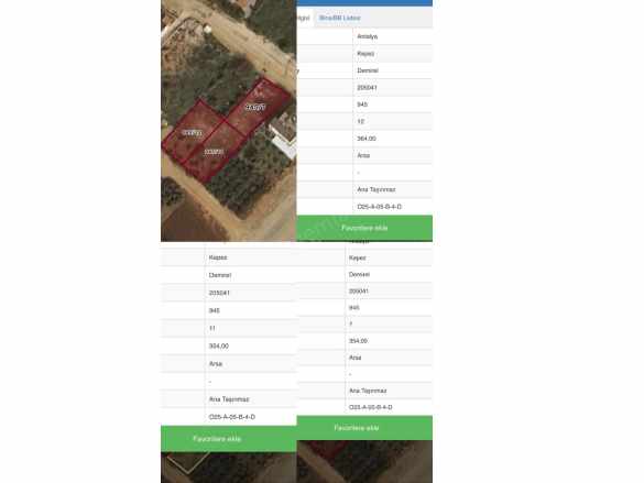 Antalya Kepez Varsak Demirel 3 Adet Arsa Dağılım Açıklamada Satılık Kat Karşılığı Mah