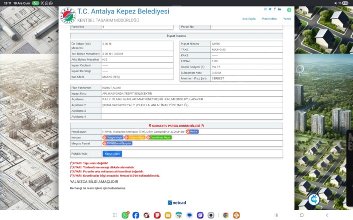 Aktoprak Mah. Kepez Satılık Arsa |  534M2 9.500.000Tl İmarlı  Resim-4