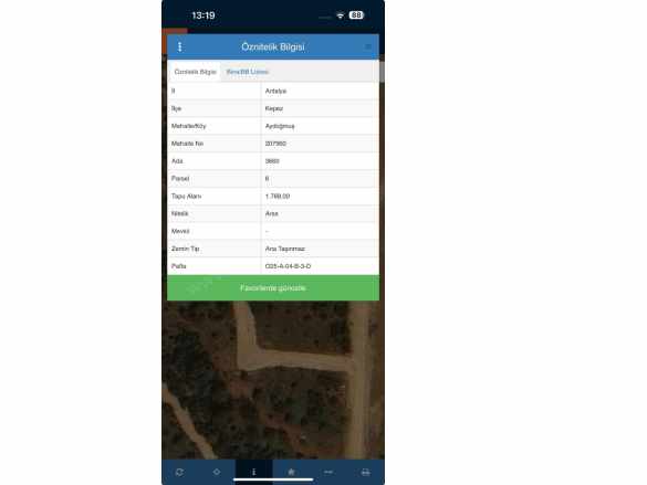 Antalya Kepez Aydoğmuş 1768 M2 %45 Oranla Satılık Kat Karşılığı Arsa Mah