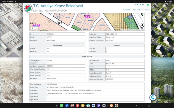Aktoprak Mah. Kepez Satılık Arsa |  426M2 426Tl Resim-1