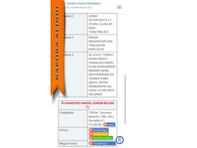 Antalya Kepez Altınova Orta Mahallede Fırsat Kat Katşılığı Arsa Satılık Karşılığı Mah