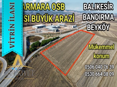 Marmara Osb Karşısı Büyük Fırsat Arazi Satılık Tarla Bandırma Beyköy Mah