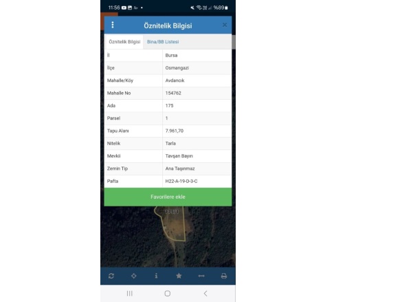 Avdancık Mah. Osmangazi Satılık Tarla |  2700M2 2.900.000Tl Resim-2