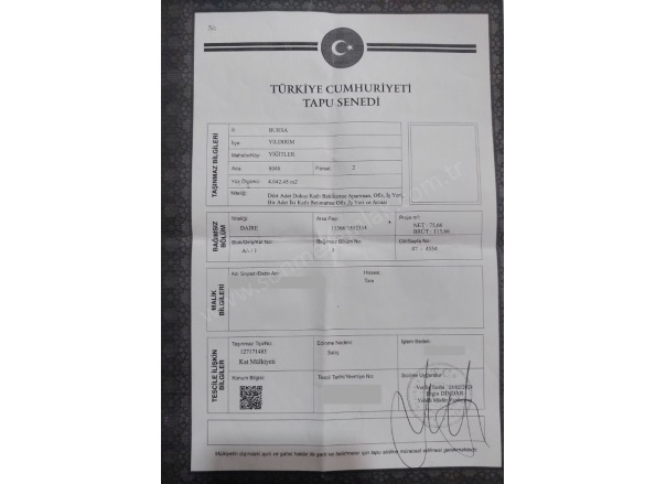 Yiğitler Mah. Yıldırım Satılık Daire |  2+1 Oda | 113M2 4.500.000Tl  Krediye Uygun  | 1. Kat | Merkezi Isınma(Pay Ölçer) | 1 Banyo | 1 Yatak Odası Resim-4