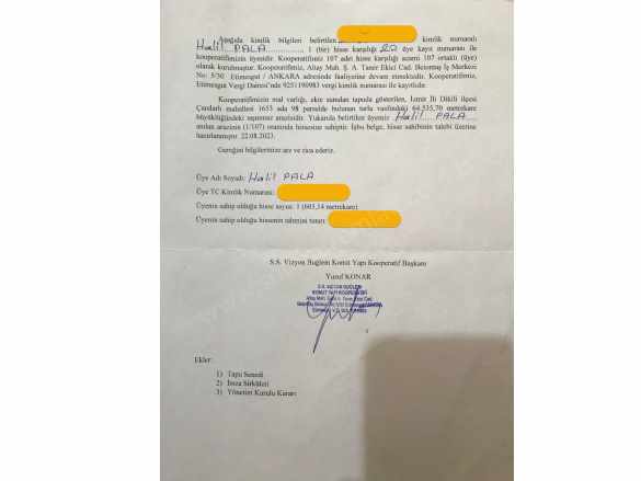 Dikili Çandarlıda Satılık Arsa Kooperatif Hisseli 603M2 Çandarlı Mah