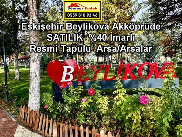 Eskişehir Beylikova Akköprü De Satılık Arsa Yüzde 40 Konut imarlı 887M2 Mah