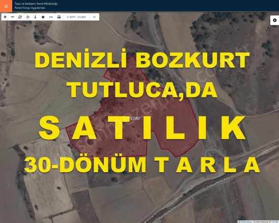 Denizli Bozkurt Tutluca Da Takasa Açık Satılık Tarla 30 Dönüm Mah