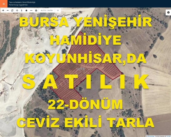 Koyunhisar Mah. Yenişehir Satılık Tarla |  21650M2 10.850.000Tl Resim-1