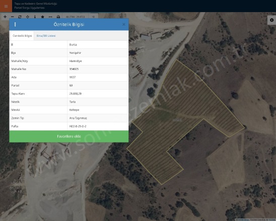 Koyunhisar Mah. Yenişehir Satılık Tarla |  21650M2 10.850.000Tl Resim-2