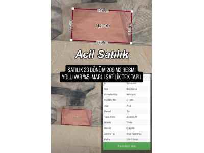 Field For Sale in  Turkey, Eskisehir, Beylikova, Akkopru neighborhood , 23000 m2