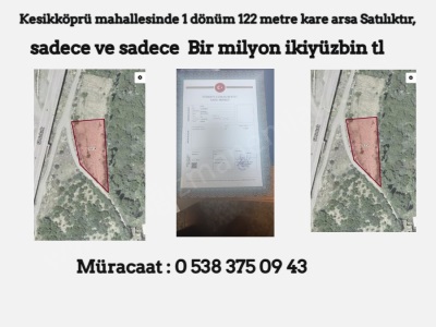 1 Milyon 200 Bin Tlye Satılık Arsa 1122 Metre Kare Kağızman Aşağıdere Mah
