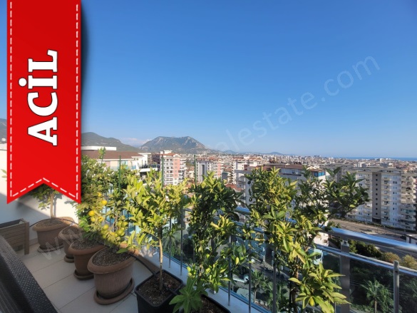 Cikcilli Mah. Alanya Acil Satılık Daire |  3+1 Oda | 160M2 210.000€  Krediye Uygun  Eşyalı  | 10. Kat | Klima | 2 Banyo | 3 Yatak Odası Resim-1