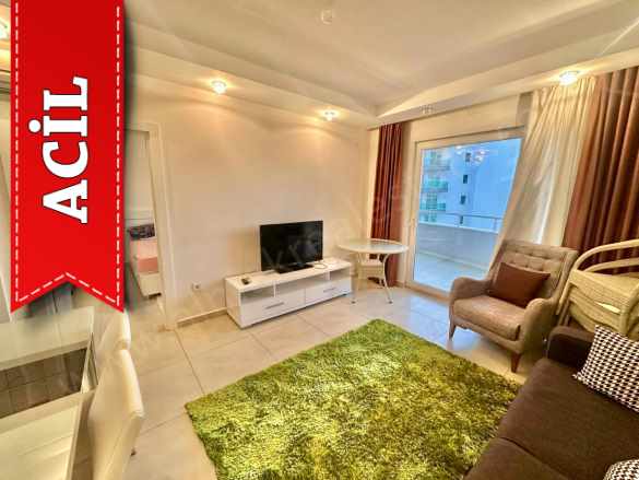 Alanya Cıkcıllı Satılık Daire 1+1 Full Eşyalı Kale Deniz Manzaralı Vesta Garden Cikcilli Mah
