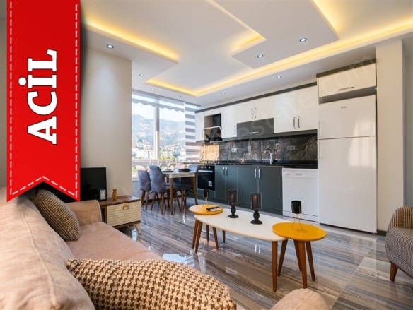 Saray Mah. Alanya Acil Satılık Daire |  1+1 Oda | 55M2 83.000€ Eşyalı  | 6. Kat | Klima | 1 Banyo | 1 Yatak Odası Resim-1