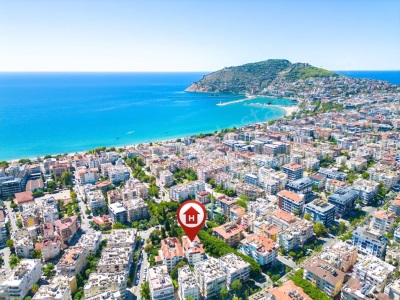 1+1 Alanya Merkezde Satılık Daire Full Eşyalı Güller Pınarı Mah