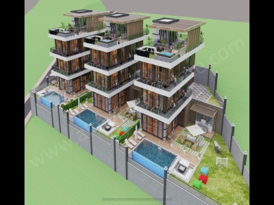 Alanya Bektaş Mahallesi 1 443 Metre Üzerinde 3 Tane Villa İnşaat Ruhsatı Alınmış Hemen Başlanabilir Satılık Arsa Mah