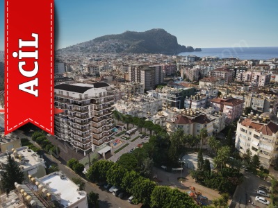 1+1 Alanya Merkezde Acil Satılık Daire Clopatra Plajı 350 Metre Kızlar Pınarı Mah