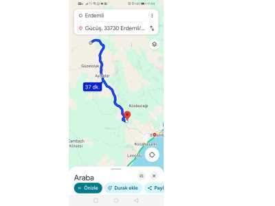 Kartaldan Mersin Erdemli Gücüşde Satılık Tarla Gücüş Mah