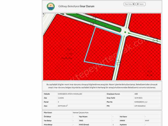 Mng Projesi içinde Kaçmaz Yatırım Fırsatı Satılık Arsa Gölbaşı Karagedik Aydın Mah