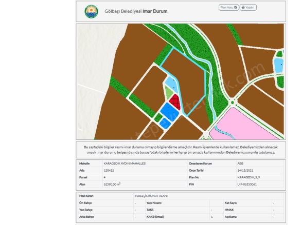 Karagedik Aydın Mah. Gölbaşı Satılık Arsa | 600.000Tl İmarlı  Resim-2