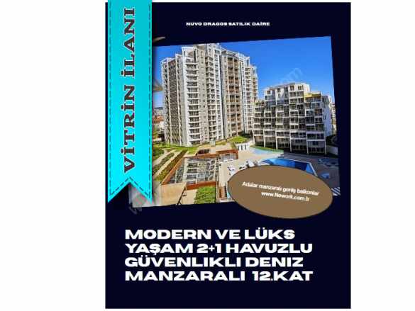 Nuvo Dragos Sitesinde Deniz Manzaralı Satılık Daire Lüks 2+1 Maltepe Cevizli Mah