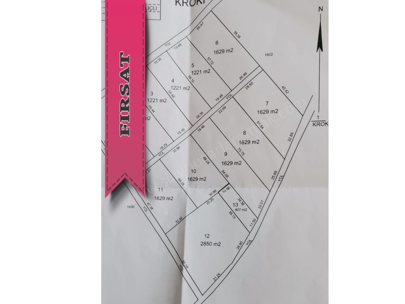 BÜYÜKKILIÇLI MAHELESİNDE SATILIK ARSA 1.629M2