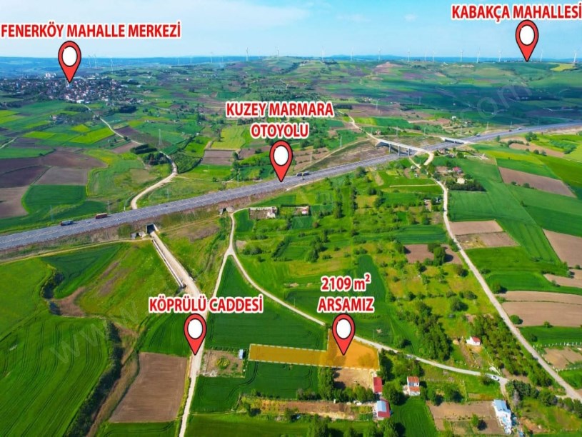 SİLİVRİ FENERKÖY MAHHALLESİNDE KÖMÜRCÜ BAĞLAR MEVKİGİNDE SATILIK TARLA 2.110M2