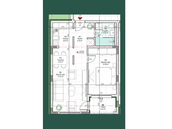 Kavac Kavac Satılık Daire |  1+1 Oda | 51M2 107.000€ | Zemin Kat | Klima | 1 Banyo | 1 Yatak Odası Resim-3
