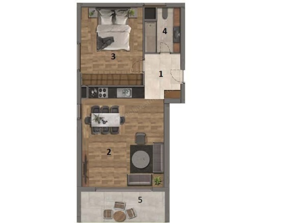 Herceg Novi Herceg Novi Satılık Daire |  1+1 Oda | 48M2 165.000€ | 2. Kat | Klima | 1 Banyo | 1 Yatak Odası Resim-5