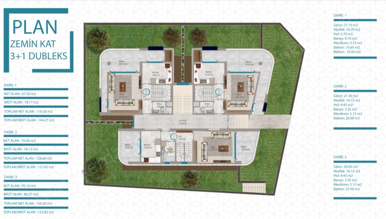 Altınoluk Mah. Edremit Satılık Daire |  3+1 Oda | 152M2 9.000.000Tl  Krediye Uygun  | Bahçe Dubleksi | Yerden Isıtma | 3 Banyo | 3 Yatak Odası Resim-1