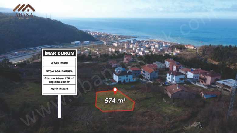 Bağlık Mahallesinde 574 M2 Satılık Arsa Merkez Mah Abana Emlak