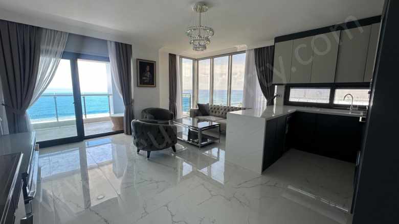 Mahmutlarda Full Deniz Ve Kale Manzaralı 2+1 Eşyalı Satılık Daire Alanya Mahmutlar Mah