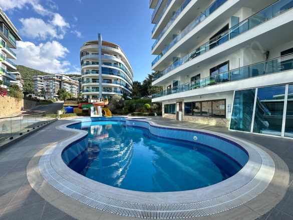 Alanya Kargıcakta Full Aktiviteli Site içinde 1+1 Deniz Manzaralı Satılık Daire Kargıcak Mah