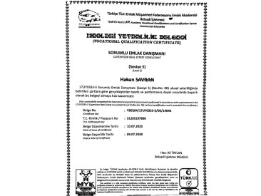 SEVİYE 5 MESLEKİ YETERLİLİK BELGESİ