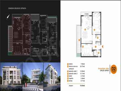 House For Sale in  , Tivat, Tivat, Tivat , 2+1 Room, 72 m2