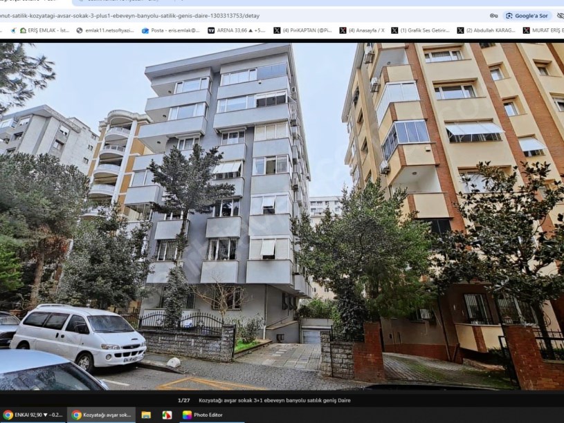 İSTANBUL KADIKÖY Kozyatağı avşar sokak 3+1 ebeveyn banyolu satılık geniş Daire