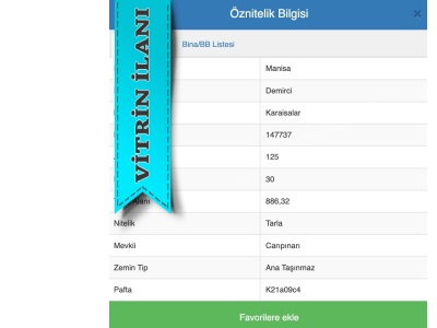 Kaçırılmaz Fırsat 886 M2 Resmi Tapulu Sadece 210 Bin Tl Manisa Demircide Satılık Tarla Karaisalar Mah