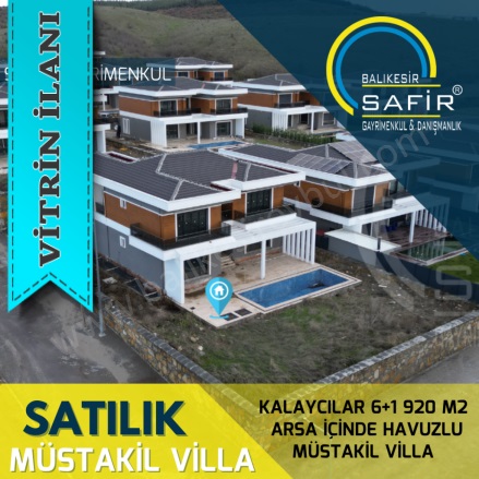Kalaycılar Karesi Satılık Villa |  6+1 Oda | 495M2 13.300.000Tl  Krediye Uygun  | Villa | Isı Pompası | 4 Banyo | 6 Yatak Odası Resim-1