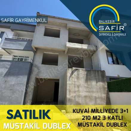 Balıkesir Satılık Müstakil Safir Den Kuva i Milliyede 3+1 210 M2 3 Katlı Dublex Karesi Kuva-i Milliye