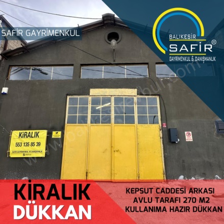 Gümüşçeşme Altıeylül Kiralık Dükkan |  270M2 Aylık 55.000Tl | Zemin Kat Resim-1