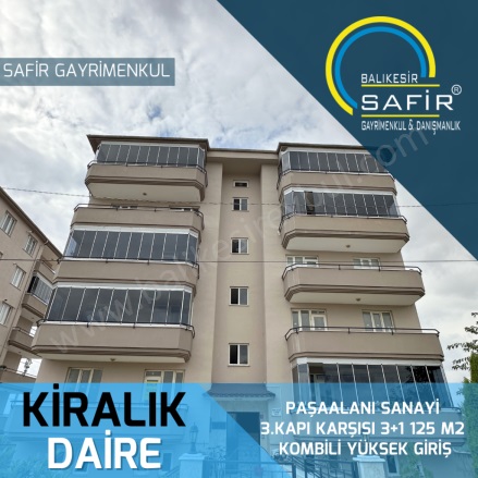 Paşaalanı Karesi Kiralık Daire |  3+1 Oda | 125M2 Aylık 18.000Tl | Yüksek Giriş | Kombi | 1 Banyo | 3 Yatak Odası Resim-1