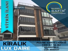 BALIKESİR KİRALIK DAİRE SAFİR DEN PLEVNE KARESİ CADDESİ YANI 3+1 110 m2 ASANSÖRLÜ LUX ARAKAT