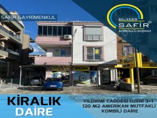 BALIKESİR KİRALIK DAİRE  SAFİR DEN YILDIRIM CAD.ÜZERİ 3+1 120 M2 AMERİKAN MUTFAKLI KOMBİLİ DAİRE
