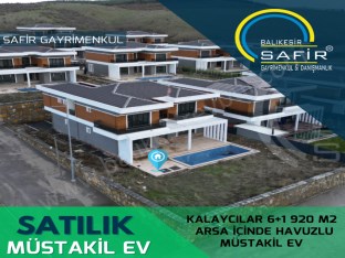 BALIKESİR SATILIK MÜSTALİK VİLLA SAFİR DEN KALAYCILAR 6+1 920 M2 ARSA İÇİNDE HAVUZLU MÜSTAKİL EV