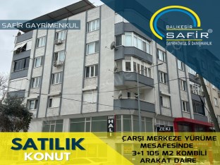 BALIKESİR SATILIK DAİRE SAFİR DEN ÇARŞI MERKEZE YÜRÜME MESAFESİNDE 3+1 105 M2 KOMBİLİ ARAKAT DAİRE